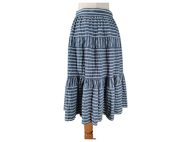 Ralph Lauren Skirts Blue Cotton Linen  ref.763920