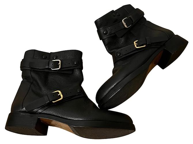 Chloé botas de tornozelo Preto Couro  ref.763933