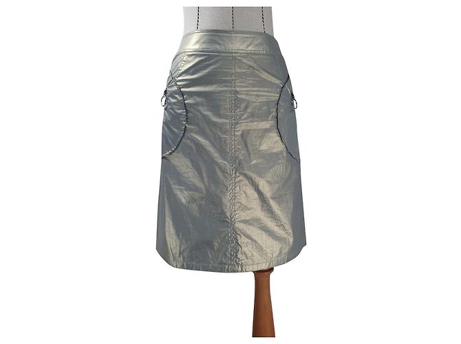 Falda midi Prada de algodón y poliuretano