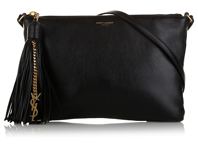 Yves saint laurent black leather crossbody bag sale