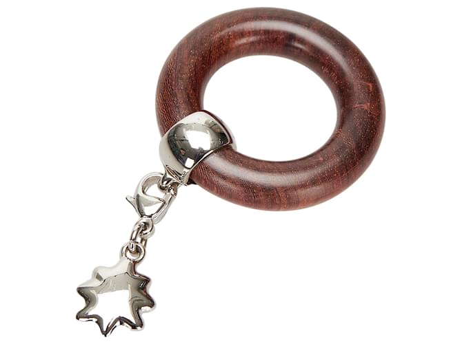 Ring Hermès Anillo de bufanda de madera marrón Hermes Castaño  ref.764225