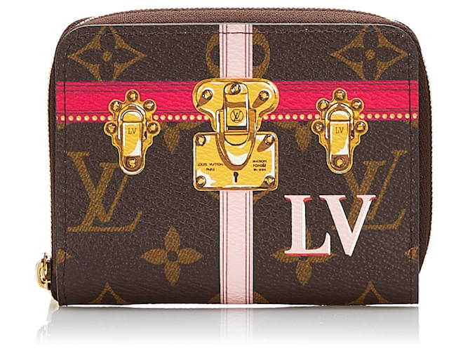 Louis Vuitton Brown Monogram Summer Trunks Zippy Geldbörse Braun Leinwand  ref.764240