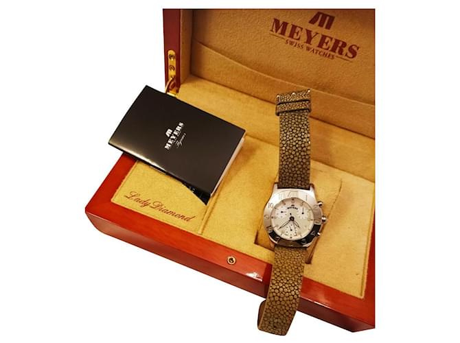 Autre Marque MEYERS chronograph watch Silvery Steel  ref.764441