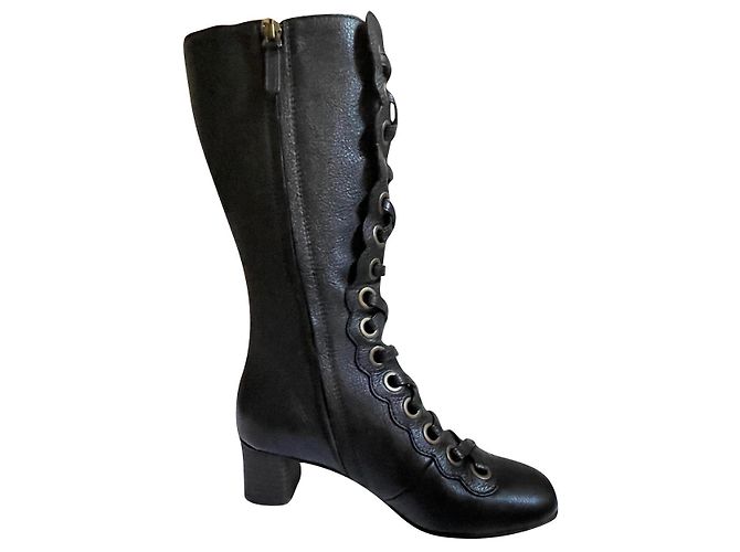 Chloé Black Leather Boots 36.5
