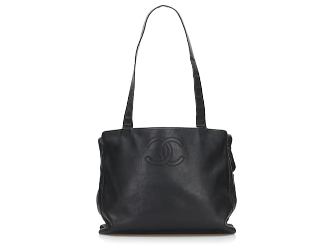Chanel Black CC Leather Tote Bag Pony-style calfskin  ref.764484