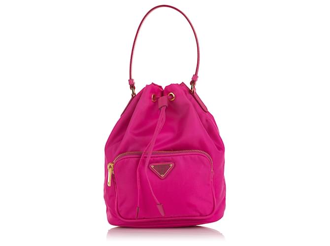 Prada rosa Tessuto Bucket Bag Pink Nylon Tuch  ref.764501