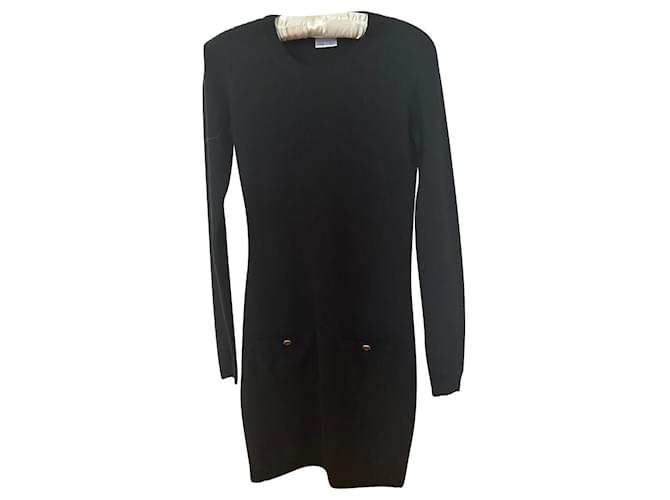 Cambon Chanel Dresses Black Cashmere  ref.764571