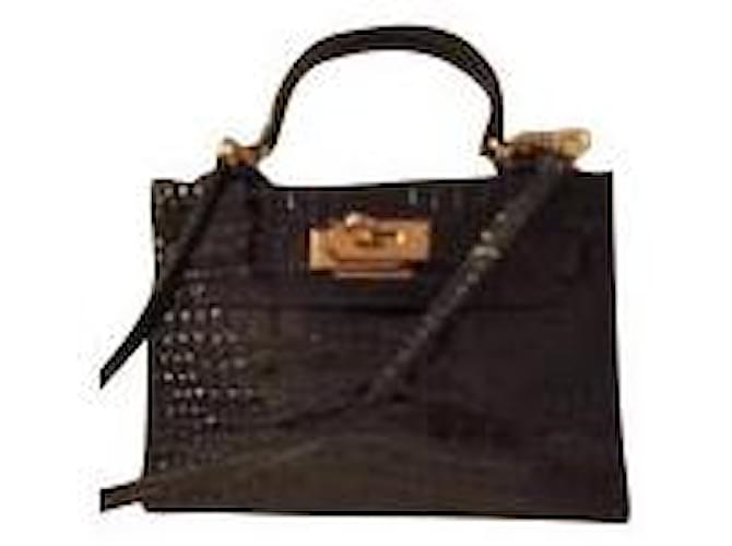 Hermès Kelly Black Exotic leather  ref.764576