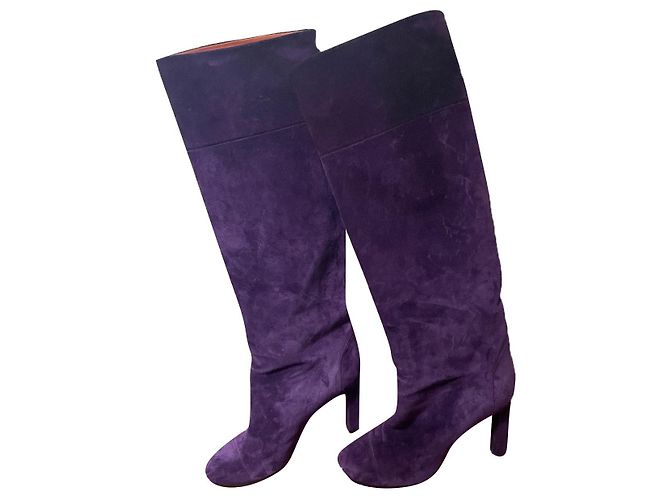 Michel Vivien Botas de camurça roxa