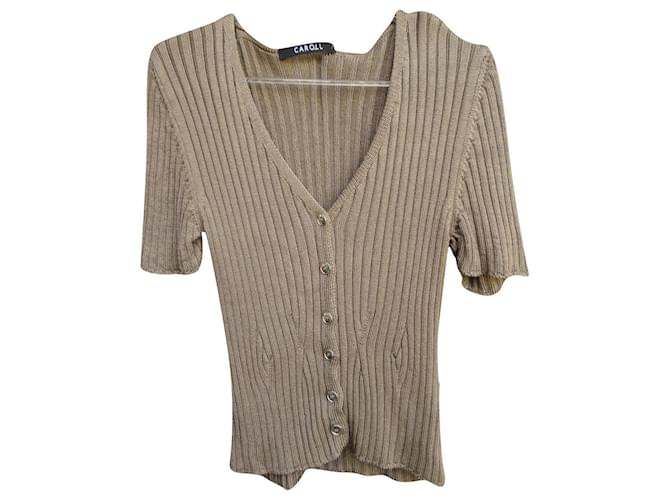 gilet sans manches Caroll t 46 Viscose Taupe  ref.764677