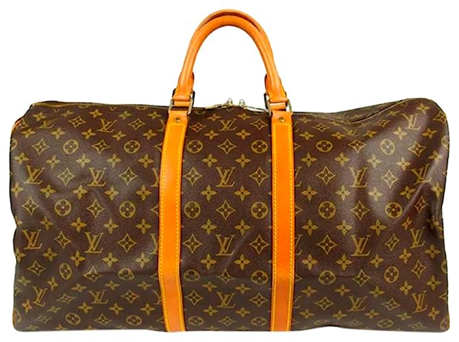 Louis Vuitton Brown Monogram Keepall 55 Cloth  ref.764706