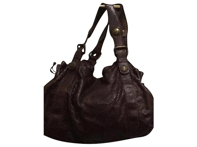 Gerard Darel Python Handtasche Dunkelbraun 