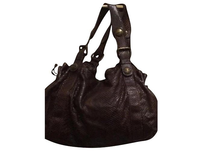 Sac à main Gerard Darel en Python Marron Foncé
