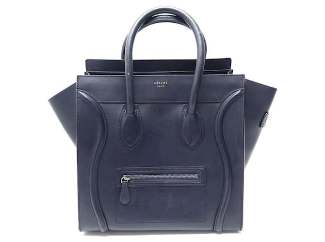 Céline CELINE LUGGAGE PHANTOM GM CABAS NAVY BLUE LEATHER HAND BAG PURSE  ref.765032