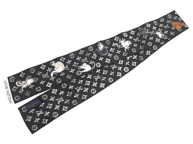 NUOVA SCIARPA A FASCIA LOUIS VUITTON X GRACE CODDINGTON CATOGRAM SCIARPA IN SETA Nero