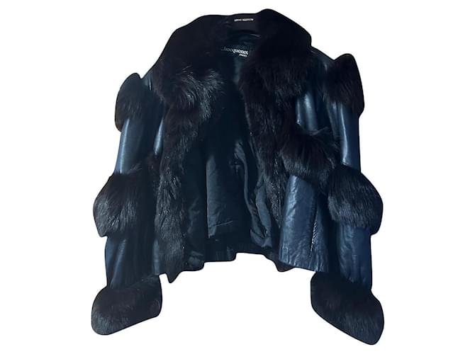 Autre Marque CHOCQUENET Paris Black Leather Fur  ref.765532