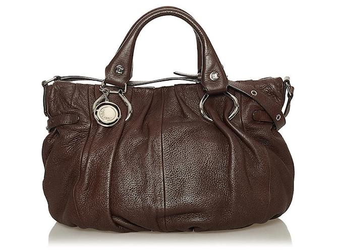 Céline Celine Leather Handbag Brown Pony-style calfskin  ref.765662