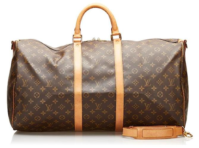 Louis Vuitton Keepall Bandouliere 55 Brown Cloth  ref.765801