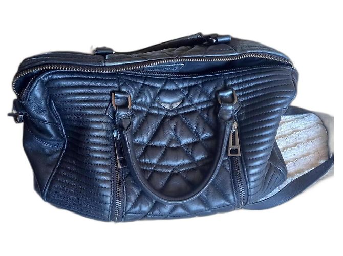 Zadig & Voltaire Sunny Medium gesteppte Leder Handtasche Schwarz