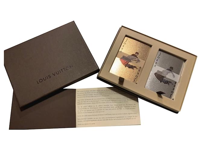 Louis Vuitton Brand New Jeux de Cartes Bridge Card Game Silvery Golden  ref.765899