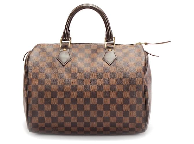 Louis Vuitton Speedy 30 Damier ebony Brown Cloth ref.170255 - Joli