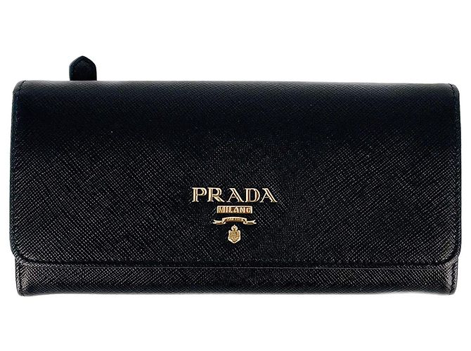 Prada Black Saffiano Wallet Large