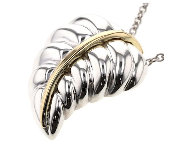 Tiffany & Co Blatt-Anhänger-Halskette Silber Geld Metall  ref.766104