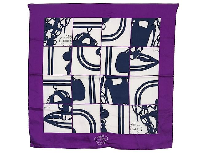 Hermès Carré En Desordre Silk Scarf Purple  ref.766135