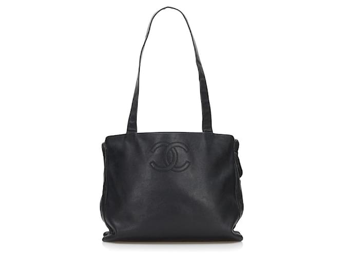 Chanel CC Leather Tote Bag Black Lambskin  ref.766180