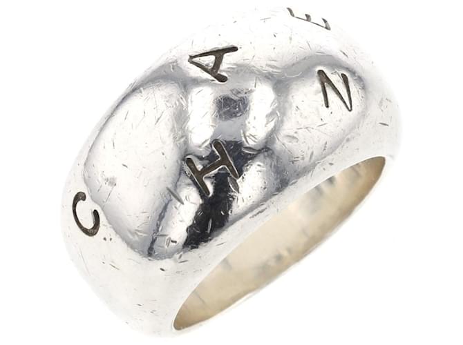 Chanel Gewölbter Logo-Ring Silber  ref.766185