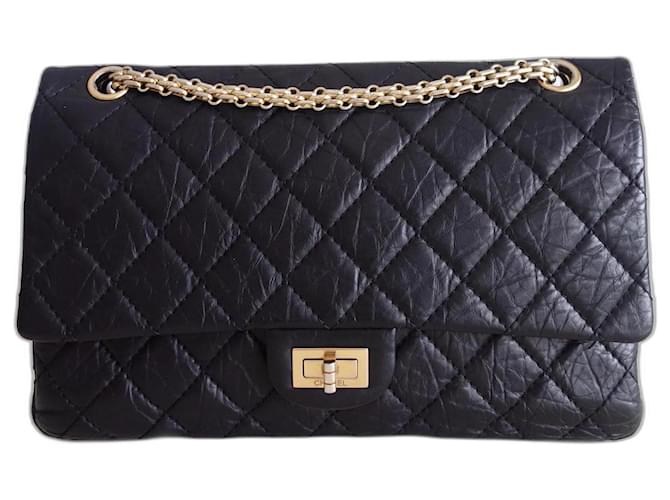 sac Chanel 2.55 Cuir Noir  ref.766715