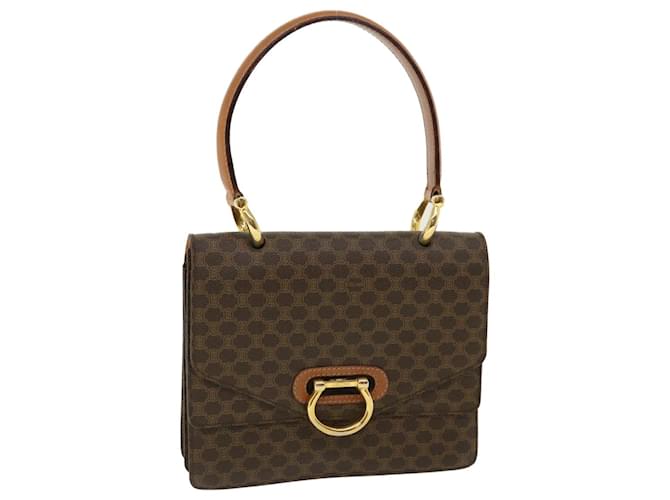 Céline CELINE Macadam Canvas Hand Bag PVC Leather Brown Auth am3590  ref.766977