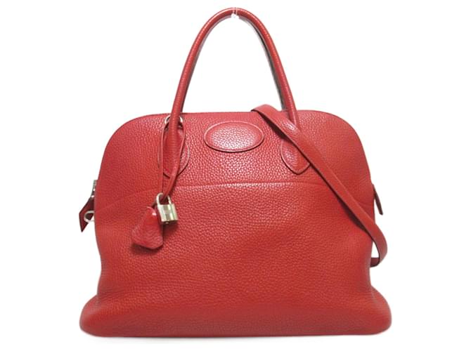 Hermès Clemence Bolide 35 Red Pony-style calfskin  ref.767054