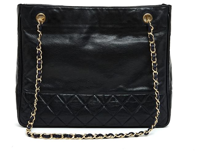 Chanel CLASSIC SHOPPING PM Black Leather  ref.767098