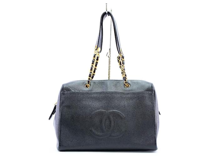 Chanel Grand Shopping Einkaufstasche aus Kaviarleder Schwarz  ref.767211