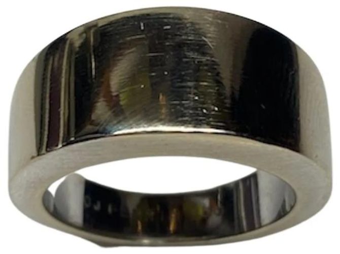 Bague Jonc O.J. Perrin Or Blanc Taille 56 Argenté