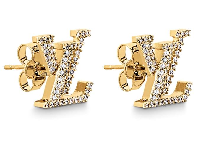 Louis Vuitton Pendientes LV Iconic nuevo Dorado Metal  ref.767325