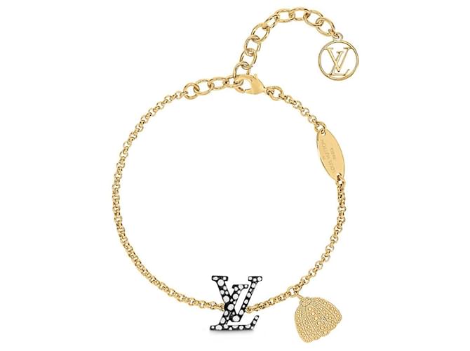 Louis Vuitton LV x YK Iconic bracelet infini à pois Métal Doré  ref.767326