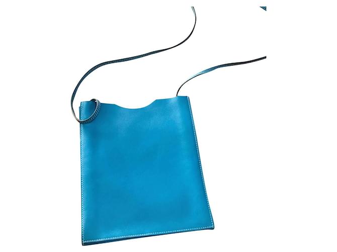 Hermès Onimaitou Pochette Small Bag Blue Leather  ref.767330