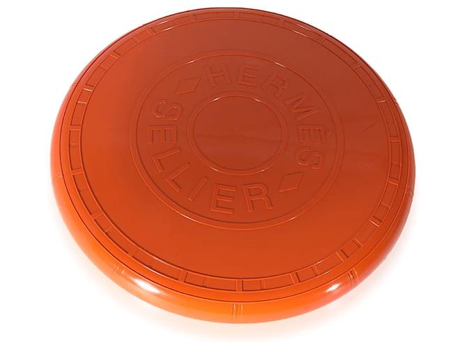 Frisbee Hermès Selier Jeu pour chien Plastique Orange  ref.767333