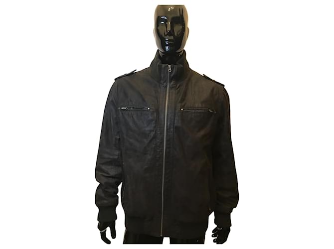 Autre Marque Leather jacket Dark brown  ref.768581
