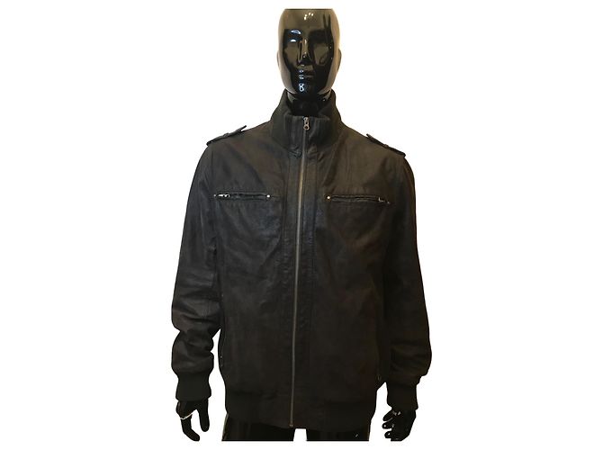 Autre Marque Leather jacket chocolate brown Dark brown