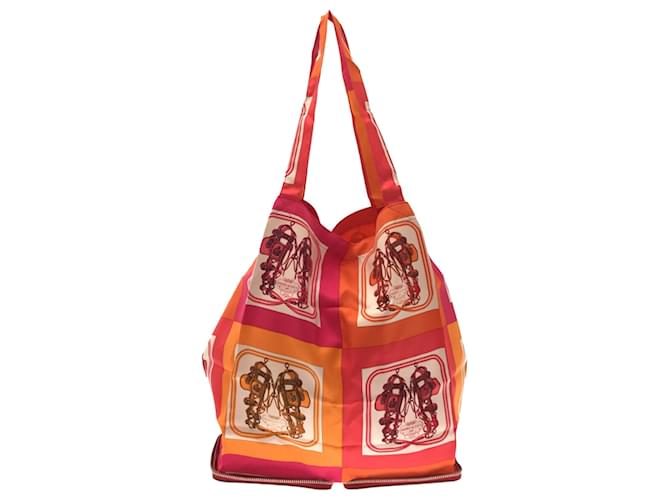 Hermès Orange Brides de Gala Silky Pop Tote Soie Tissu  ref.768705