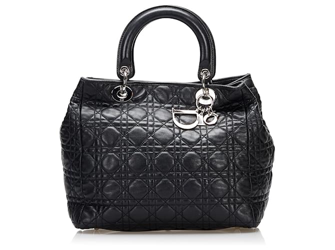 Dior Black Large Soft Lady Dior Leather  ref.768712