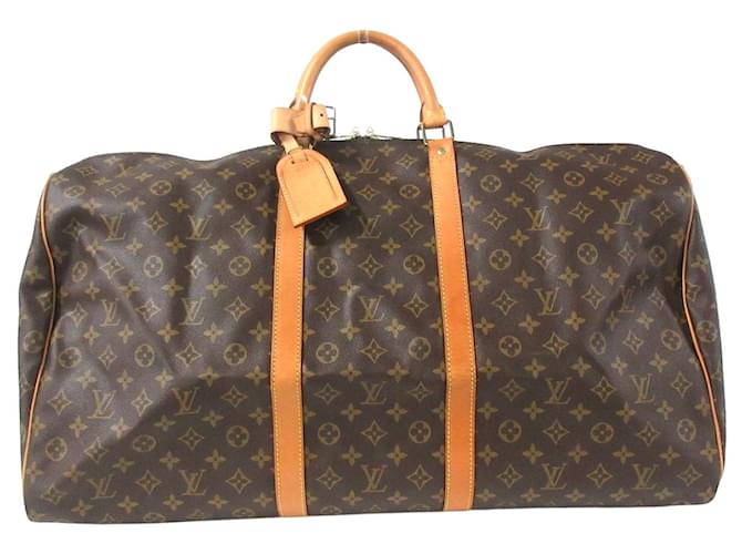 Louis Vuitton Keepall Bandouliere 60 Brown Cloth  ref.769042