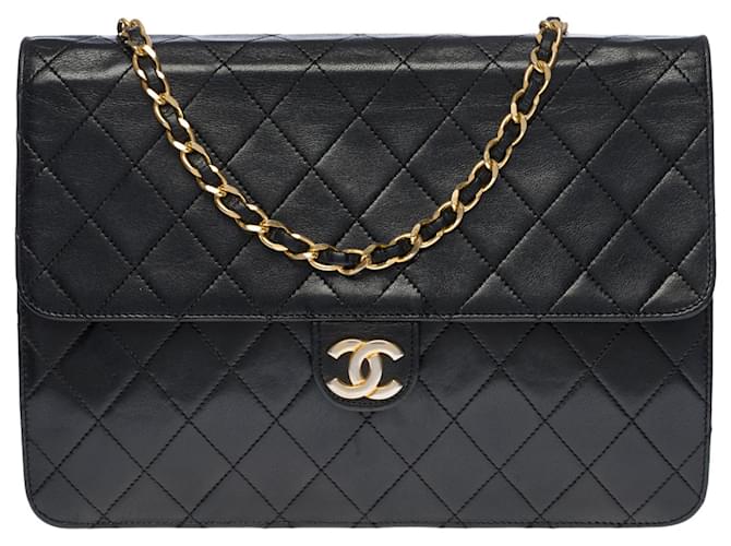 Timeless Splendida borsa a spalla Chanel Classique Pochette Flap bag in pelle trapuntata nera Nero  ref.769072