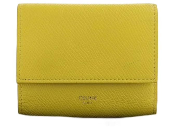 Céline Portefeuille Veau Yellow Leather  ref.769197