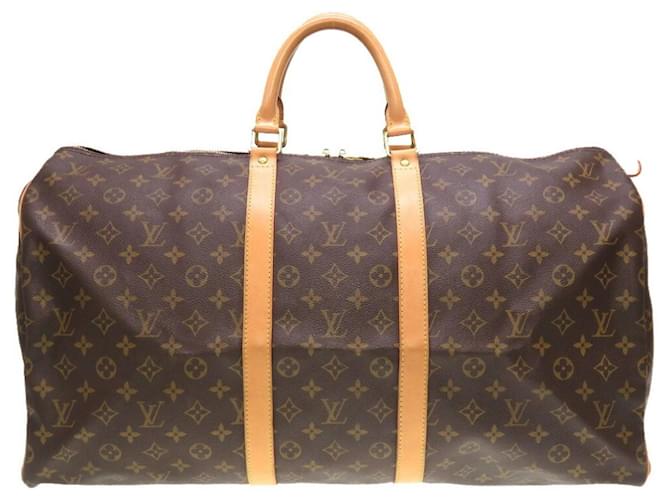 Louis Vuitton Keepall 55 Brown Cloth  ref.769335