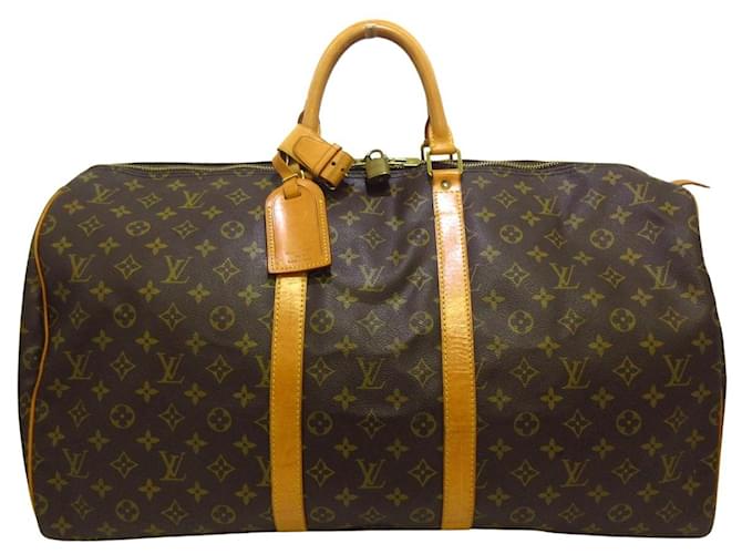 Louis Vuitton Keepall 55 Brown Cloth  ref.769467