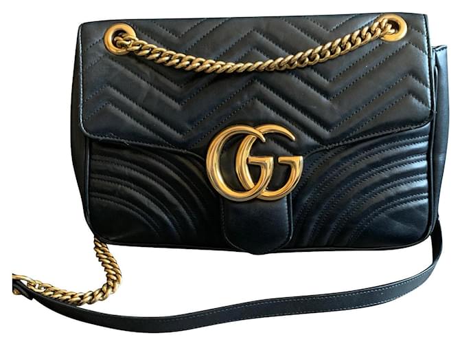 Gucci Marmont Medium bag Black Leather  ref.769477